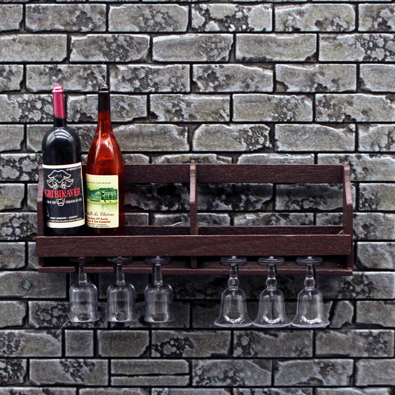 Home Bar Stand - ชุดของเล่นจำลองตู้เก็บไวน์ติดผนังแบบแขวน ของตกแต่งบ้านจำลอง ของเล่นเด็ก ของขวัญเด็ก