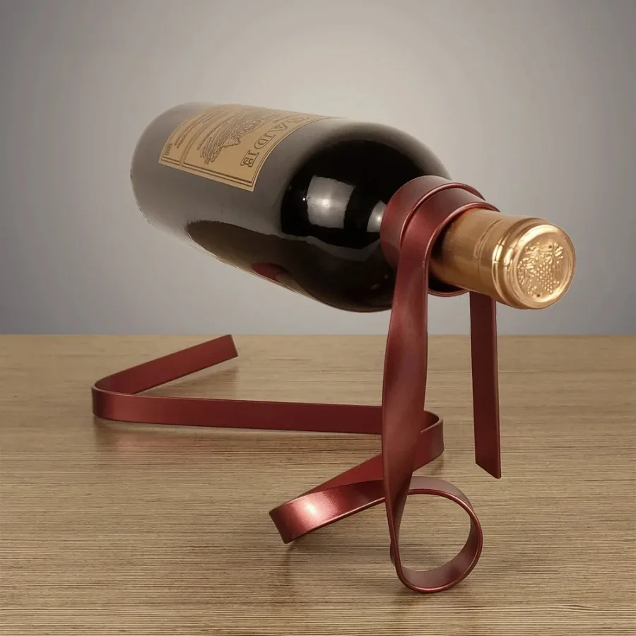 Home Bar And Cabinet - ที่แขวนขวดไวน์แบบแขวนตกแต่งพร้อมริบบิ้นสีสันสดใส ชั้นวางของตกแต่ง ชั้นวางไวน์แบบแขวนสร้างสรรค์ ชั้นวางโชว์ในตู้ ตกแต่งบาร์และโต๊ะทำงานในบ้าน