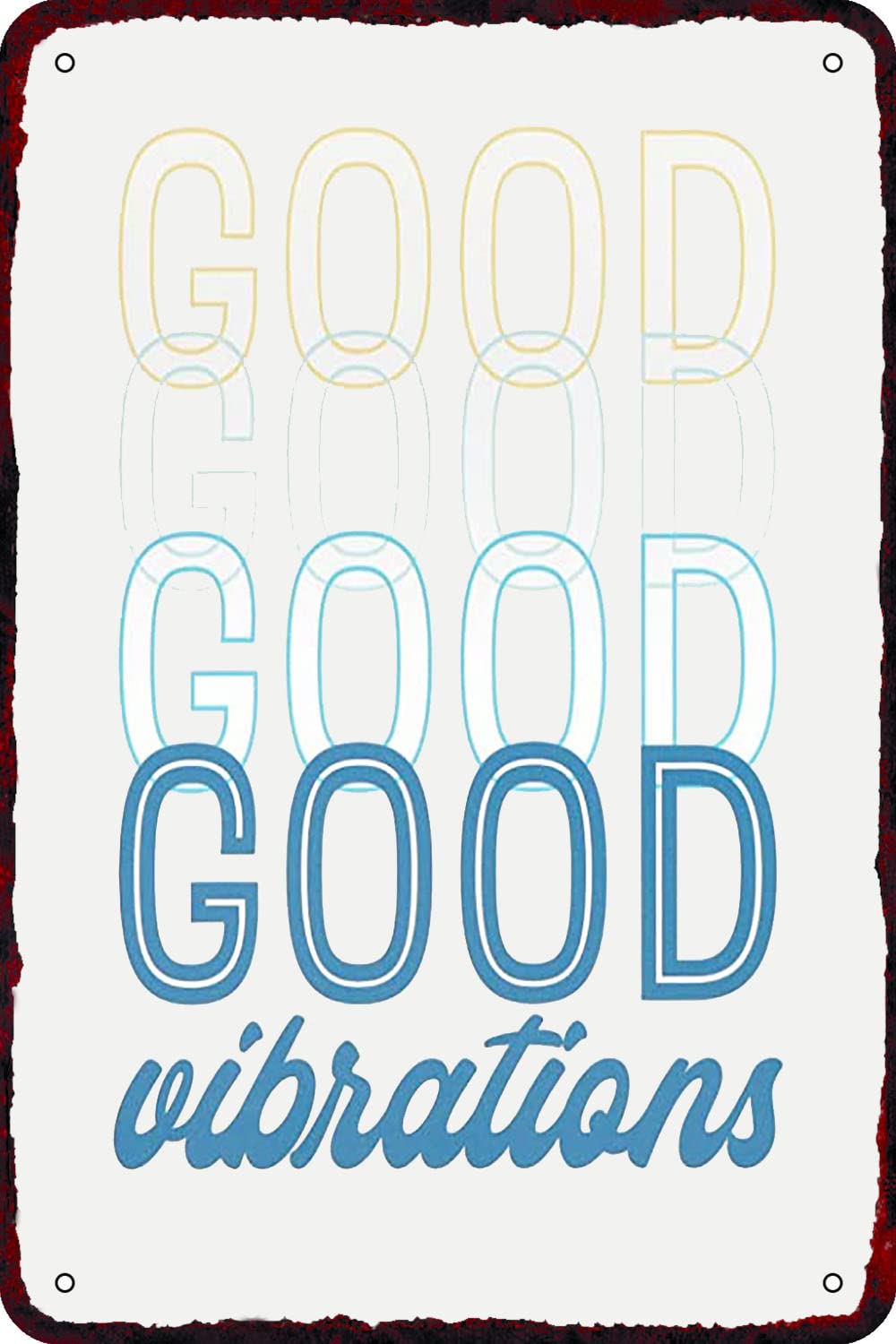 Home Bar Word - CARNIBELLE ป้ายโลหะวินเทจ Good Vibrations โปสเตอร์คำพูดตลก ตกแต่งผนัง