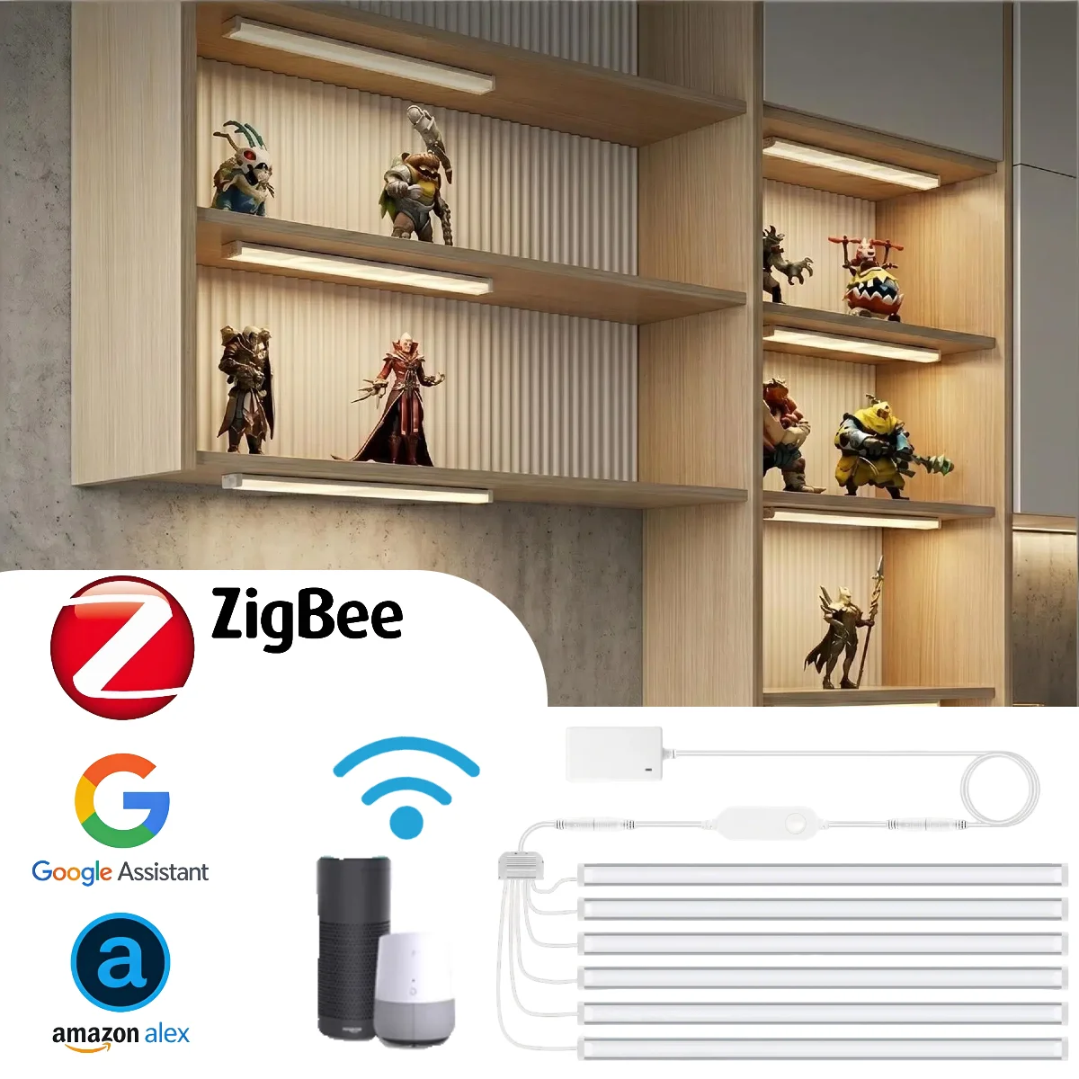 Home Bar And Cabinet - ไฟใต้ตู้ Zigbee อัจฉริยะ, ไฟ LED แบบหรี่แสงได้