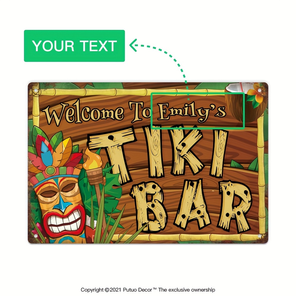 Home Bar Signs - ป้ายตกแต่งบาร์ทิกิแบบกำหนดเอง, ป้ายชื่อส่วนตัว, ป้ายติดผนังภายนอกสไตล์วินเทจสำหรับบาร์ที่บ้าน, คาเฟ่, ห้องครัว, ร้านอาหาร