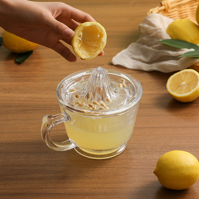 Citrus Juicer Bar - เครื่องคั้นน้ำมะนาวแก้วสำหรับใช้ในบ้าน, เครื่องคั้นน้ำผลไม้แบบมือหมุน, เครื่องคั้นน้ำส้มและเกรปฟรุต