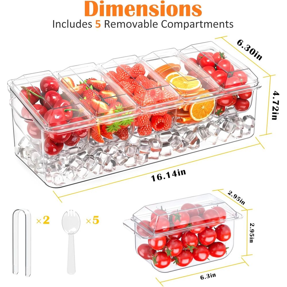 ถาดใส่เครื่องปรุงรส, ถาดแช่เย็ - Garnish Tray Set บทวิจารณ์และราคา