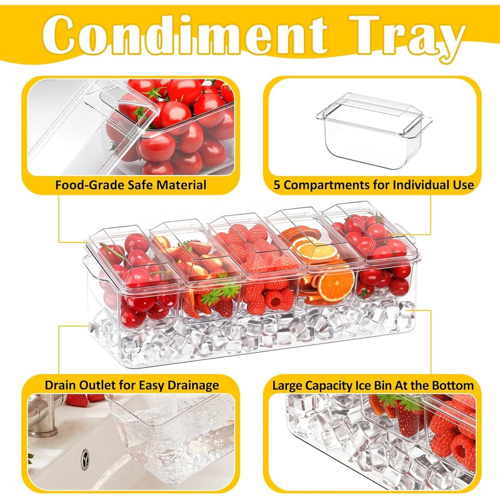 ถาดใส่เครื่องปรุงรส, ถาดแช่เย็ - Garnish Tray Set บทวิจารณ์และราคา