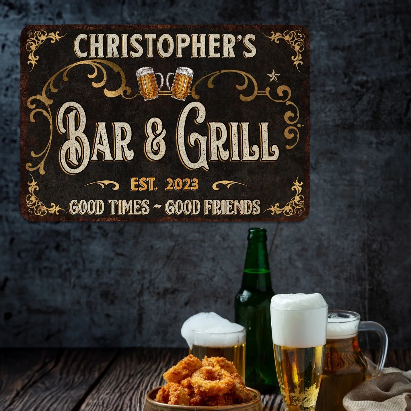 ป้ายโลหะตกแต่งบาร์และกริลล์แบบ - Home Bar Signs บทวิจารณ์และราคา