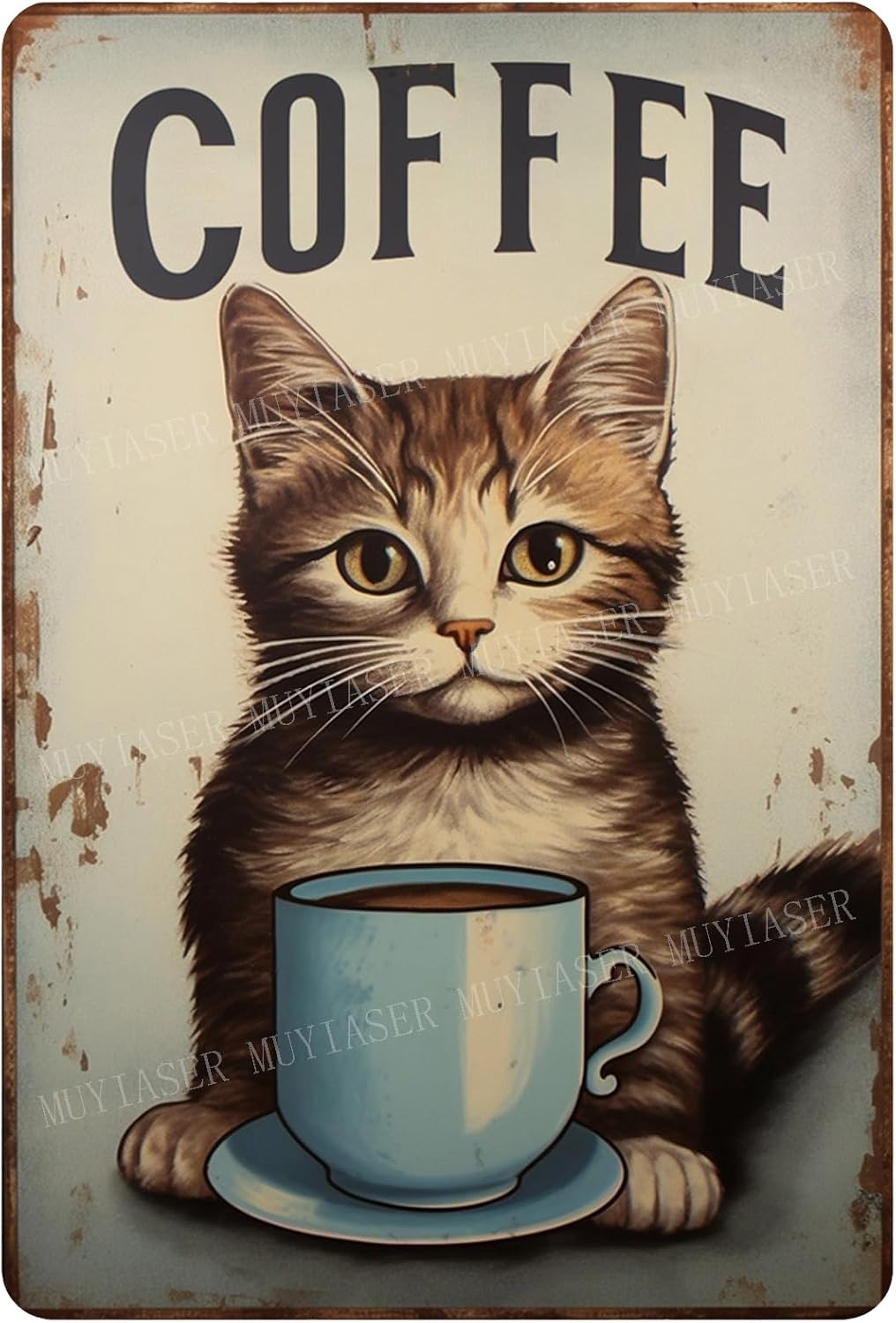 ป้ายโลหะลายแมว กาแฟ ป้ายสไตล์เ - Home Bar And Coffee บทวิจารณ์และราคา