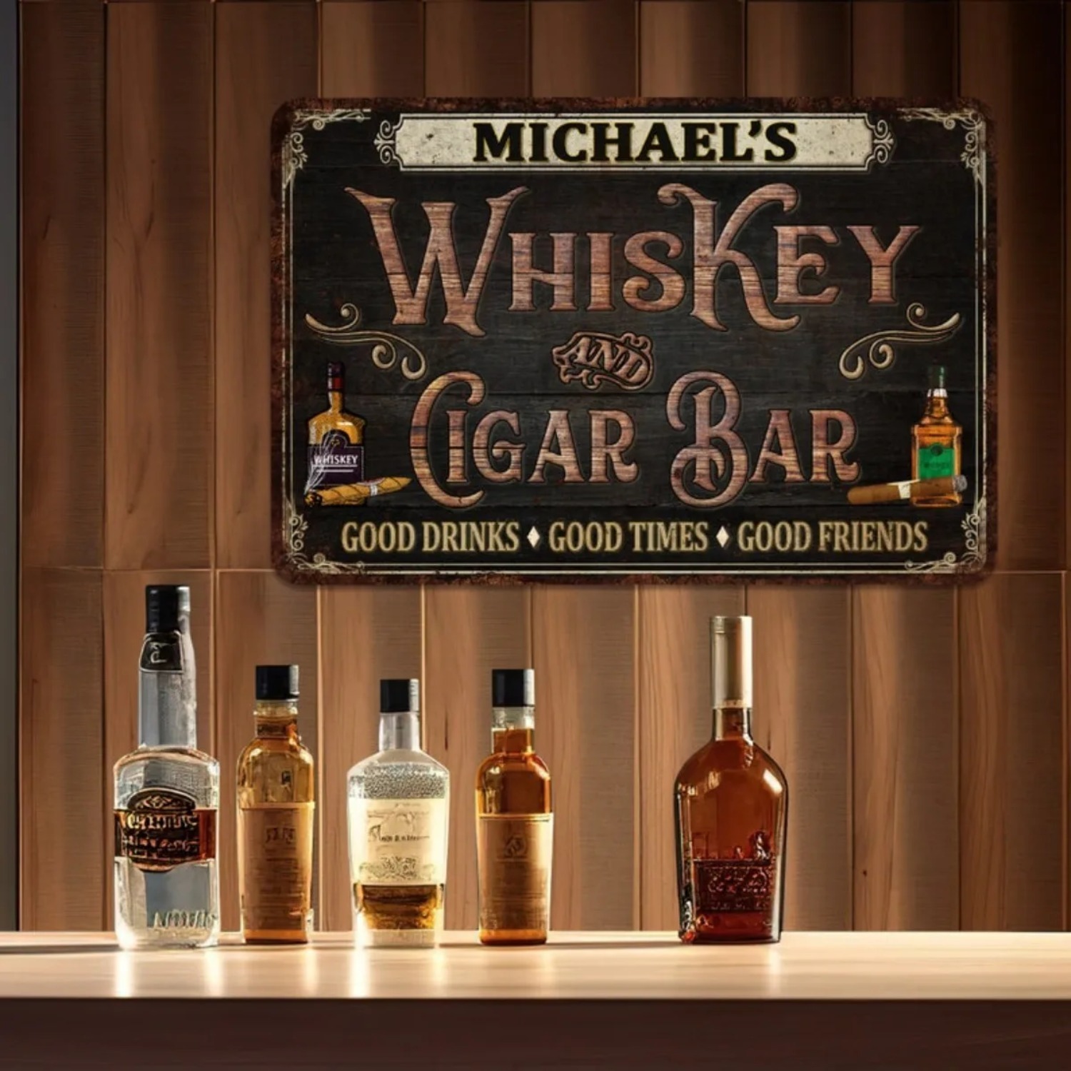 ป้ายบาร์วิสกี้และซิการ์วินเทจแ - Home Bar Signs บทวิจารณ์และราคา