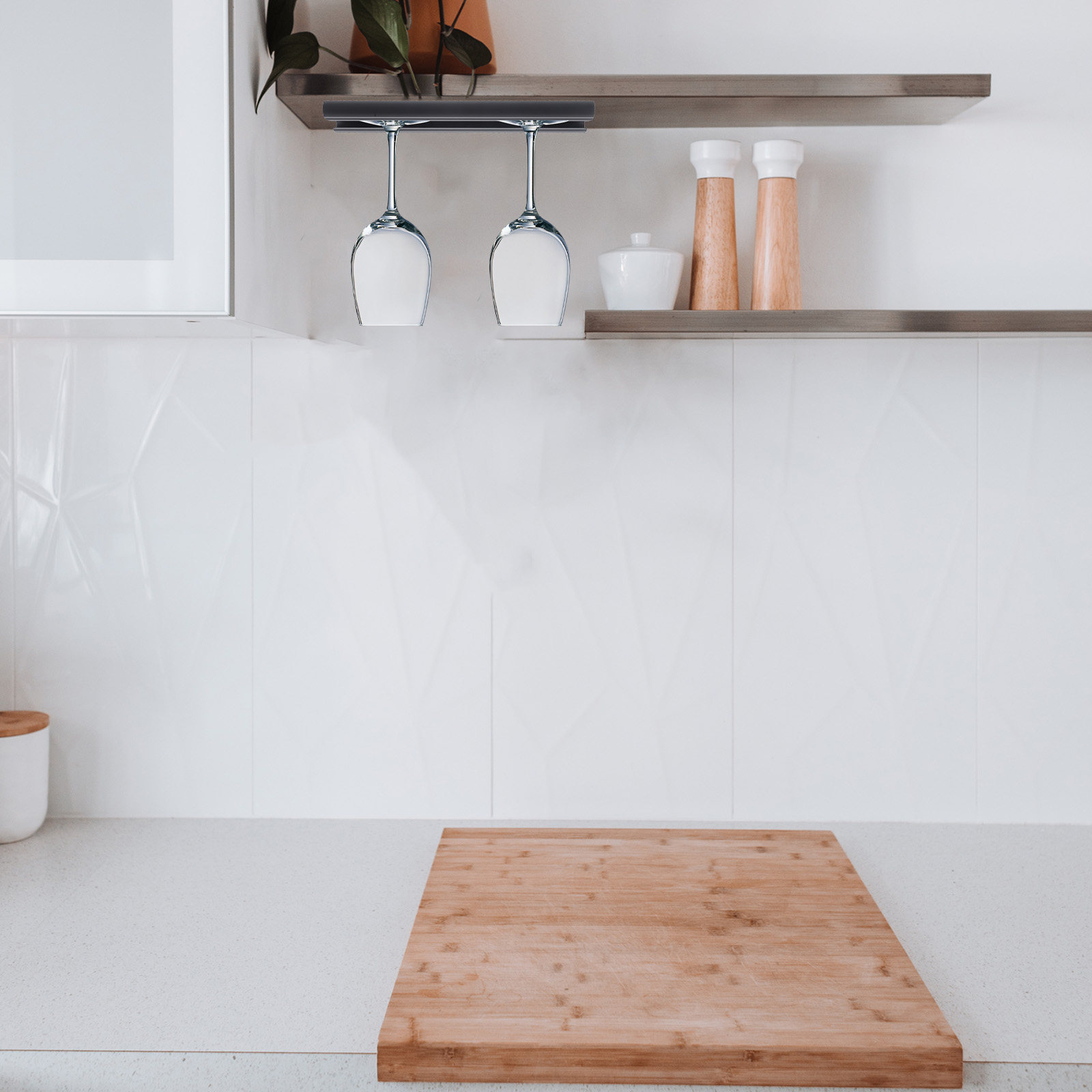 ที่แขวนแก้วไวน์สแตนเลสแบบติดใต - Home Bar Shelf บทวิจารณ์และราคา