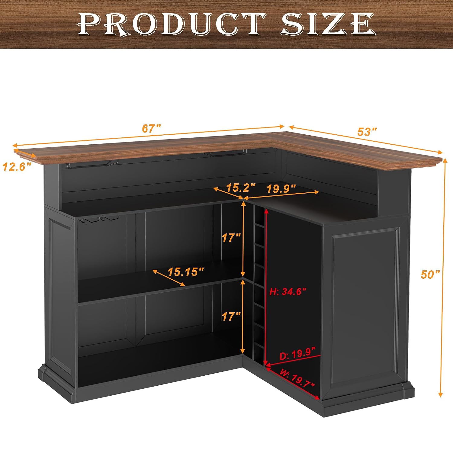 ตู้บาร์รูปตัว L พร้อมพื้นที่สำ - Home Bar And Cabinet บทวิจารณ์และราคา